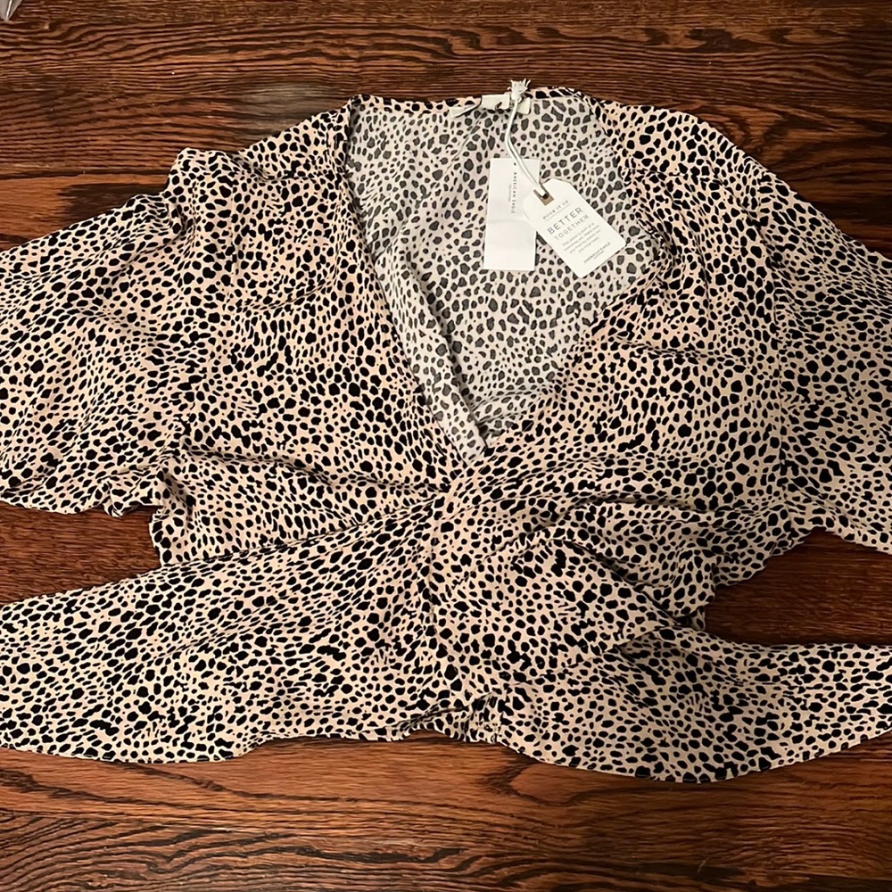 American eagle cheetah tie top